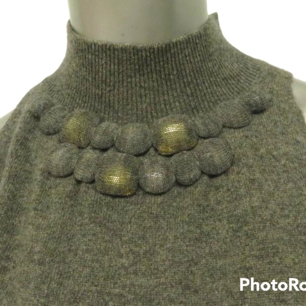 VINCE Cashmere Jewel Neck Tunic Sweater Sleeveless Grey Gray Soft Sz XS - Picture 8 of 12